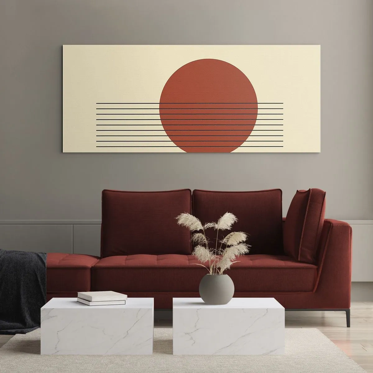 Quadro em vidro - Em círculo e mais além - 120x50 cm
