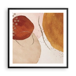 Pôster com moldura preta - Redondeza e movimento - 60x60 cm