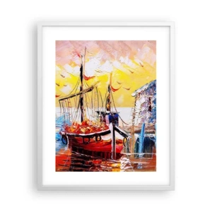 Pôster em moldura branca - Feliz retorno - 40x50 cm