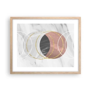 Pôster com moldura de carvalho claro - Música das esferas - 50x40 cm
