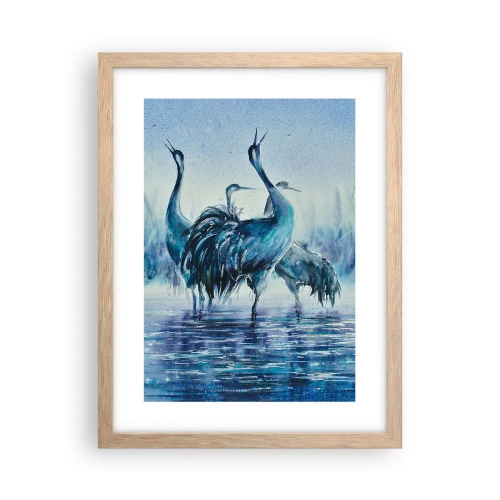 Pôster com moldura de carvalho claro - Reunião matinal - 30x40 cm