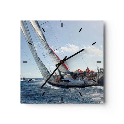 Relógio de parede - Relógio em vidro - Que vença o melhor - 40x40 cm