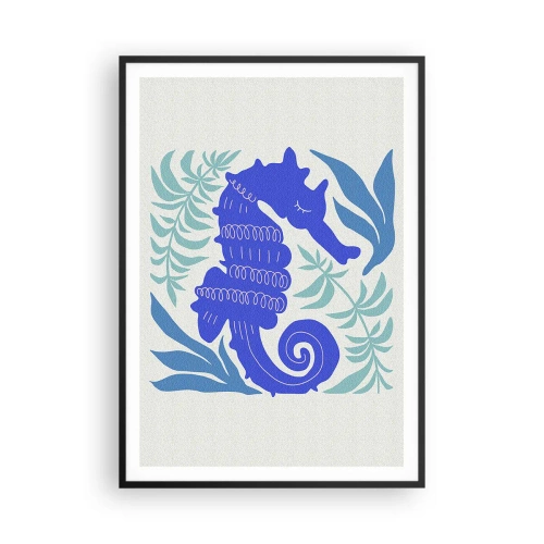 Pôster com moldura preta - Em um prado subaquático - 70x100 cm