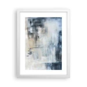 Pôster em moldura branca - Atrás da cortina azul - 30x40 cm