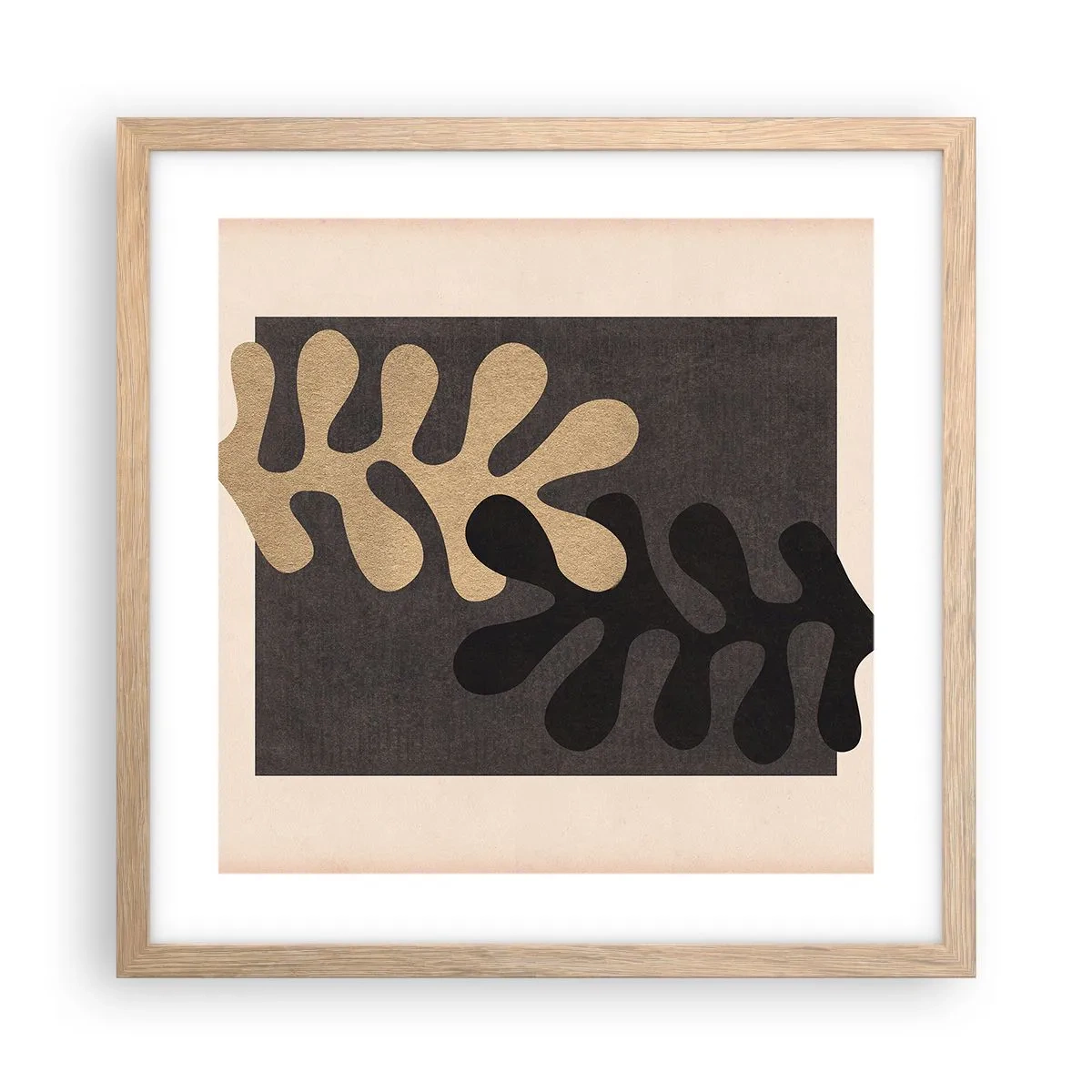 Pôster com moldura de carvalho claro - Ausência e complemento - 40x40 cm