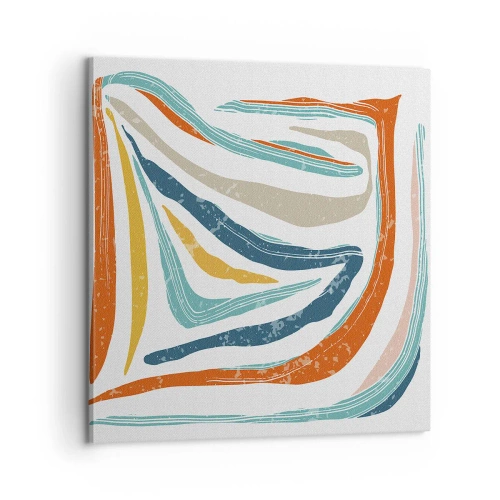Quadro em tela - Abstração com um sorriso amigável - 60x60 cm