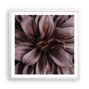 Pôster em moldura branca - Coração de flor - 60x60 cm