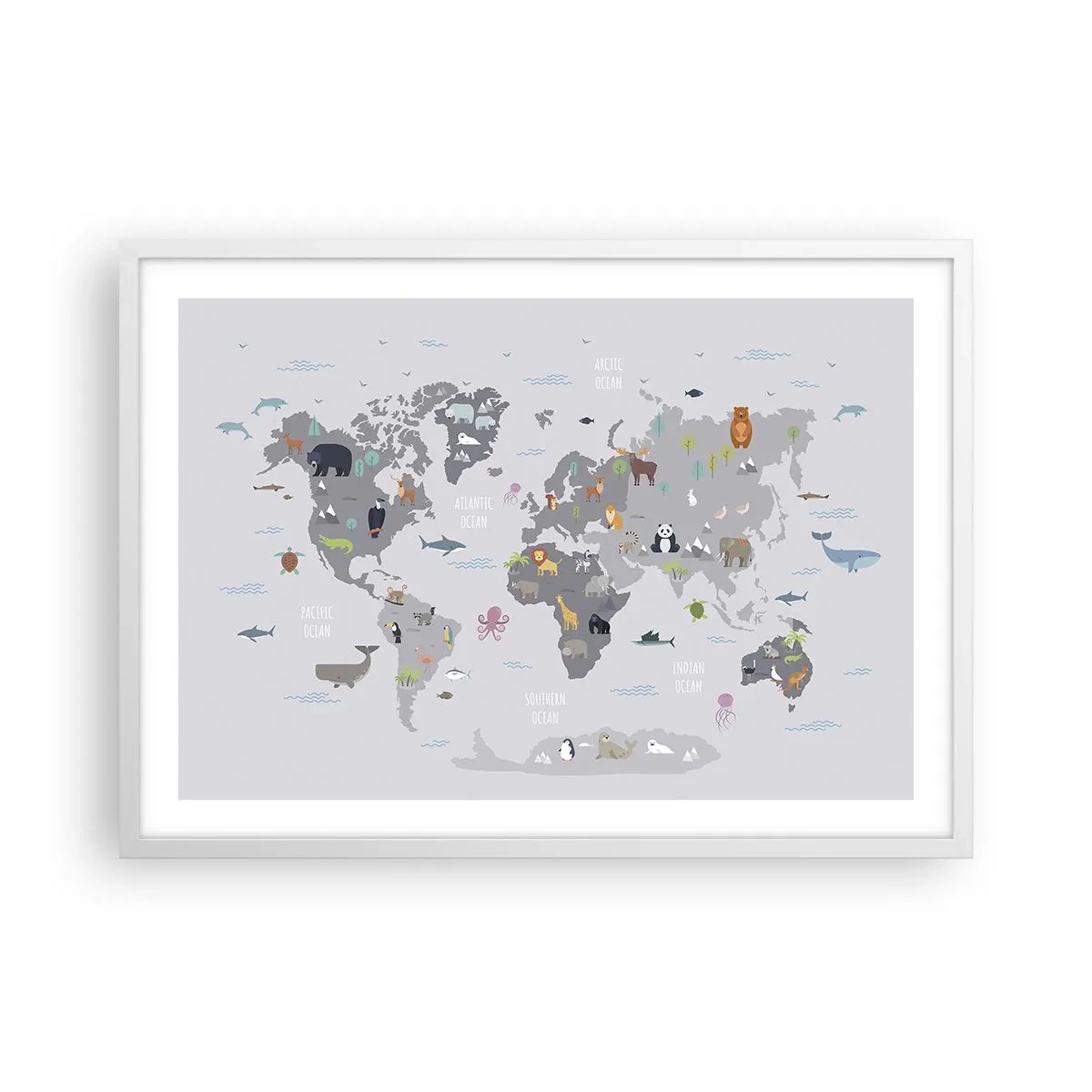 Pôster em moldura branca - Diga-me de onde é... - 70x50 cm