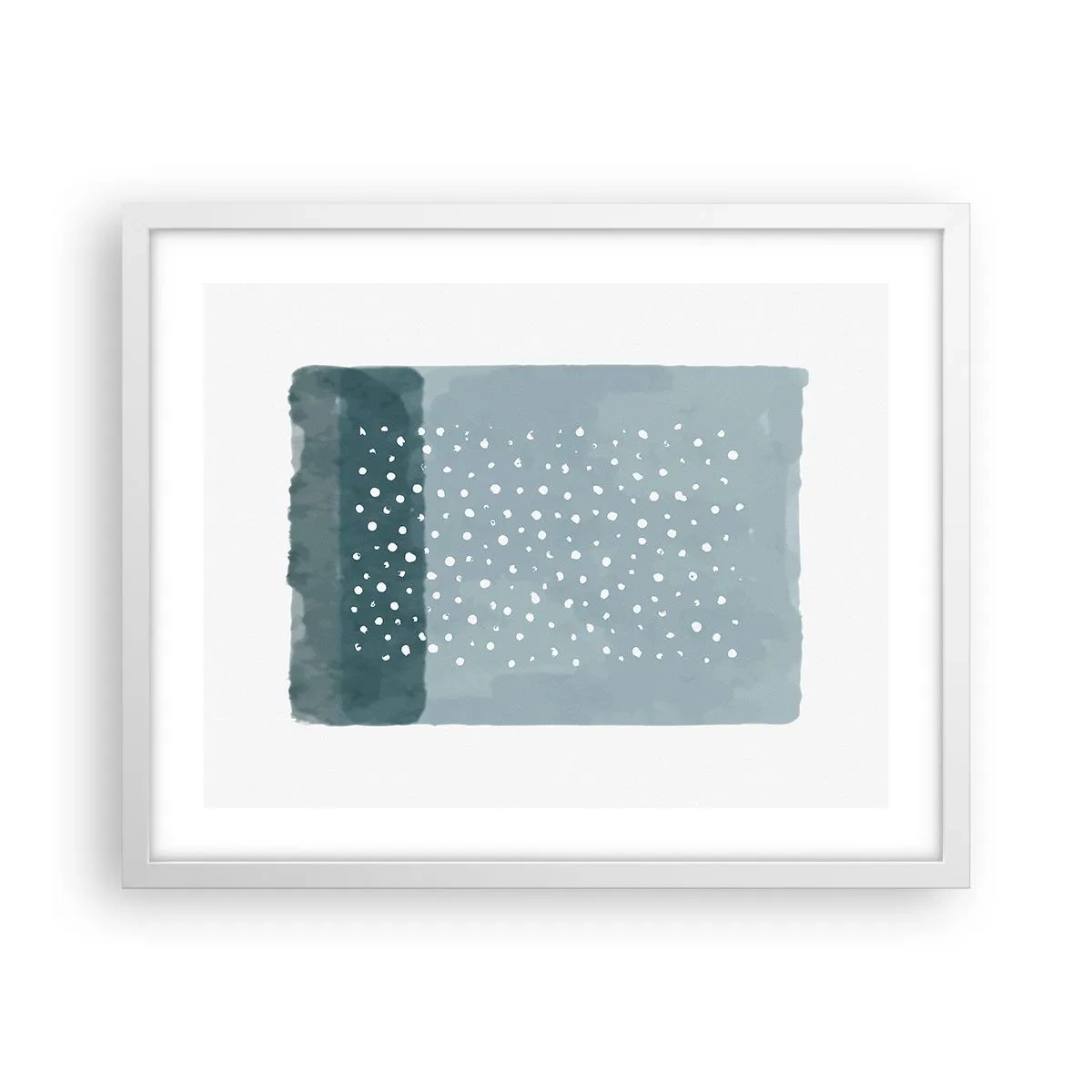 Pôster em moldura branca - Cultivado em azul - 50x40 cm