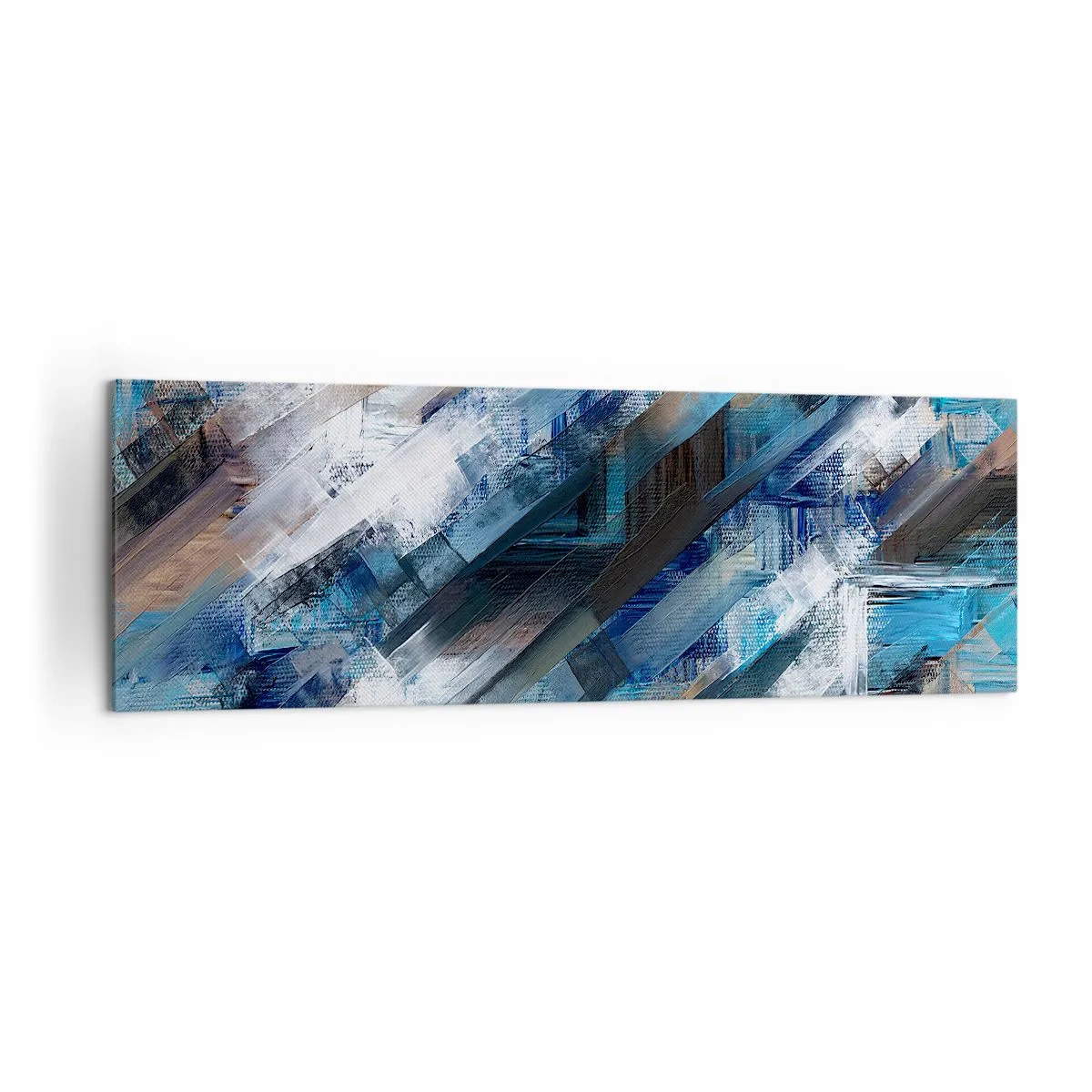 Quadro em tela - Numa diagonal azul - 160x50 cm