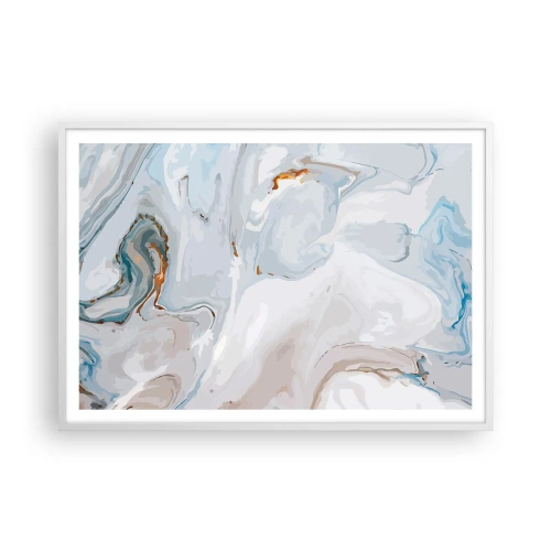 Pôster em moldura branca - Branco elevado - 100x70 cm