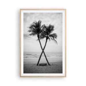 Pôster com moldura de carvalho claro - Sentiu a presença - 61x91 cm