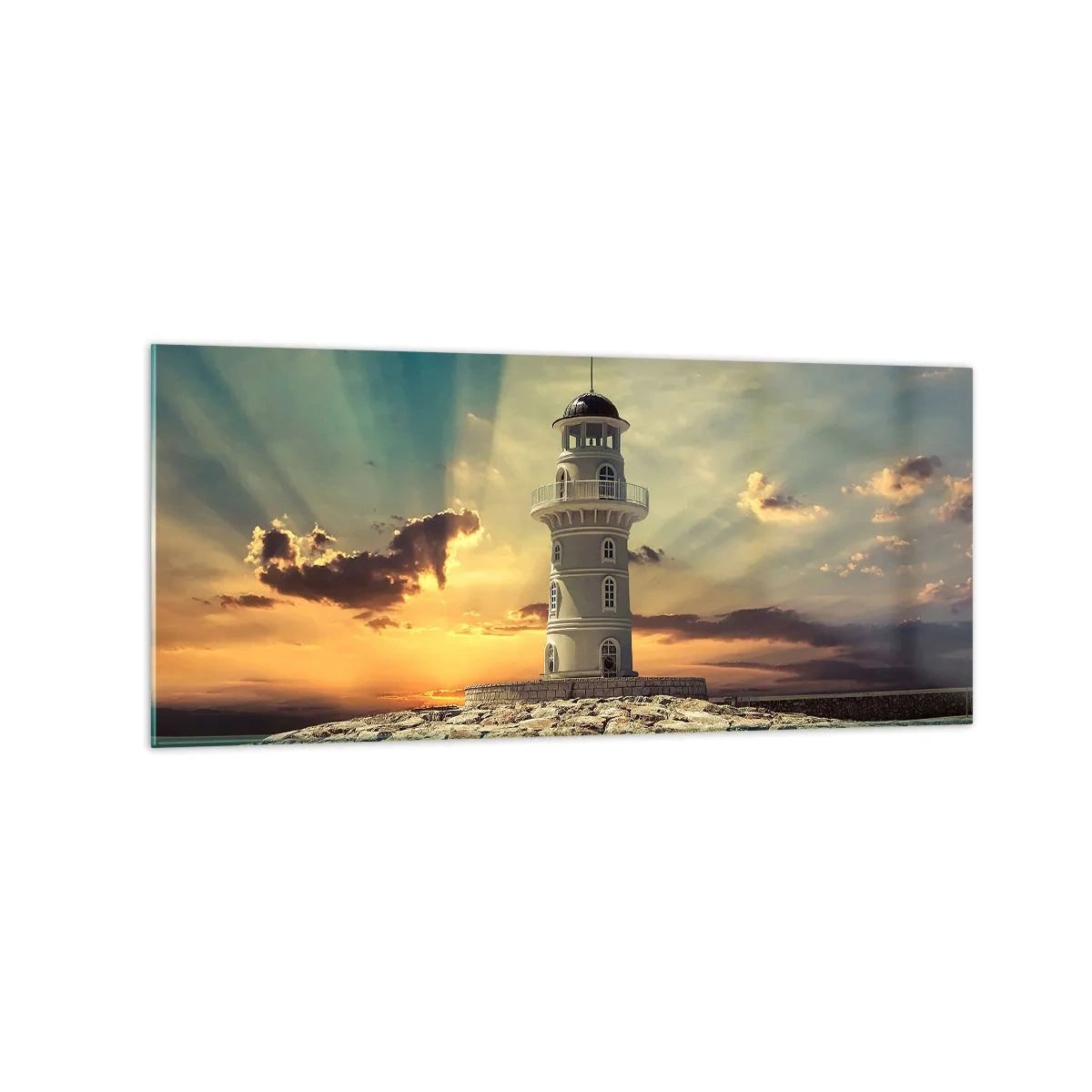 Quadro em vidro - Luz - Bondade - Beleza - 120x50 cm