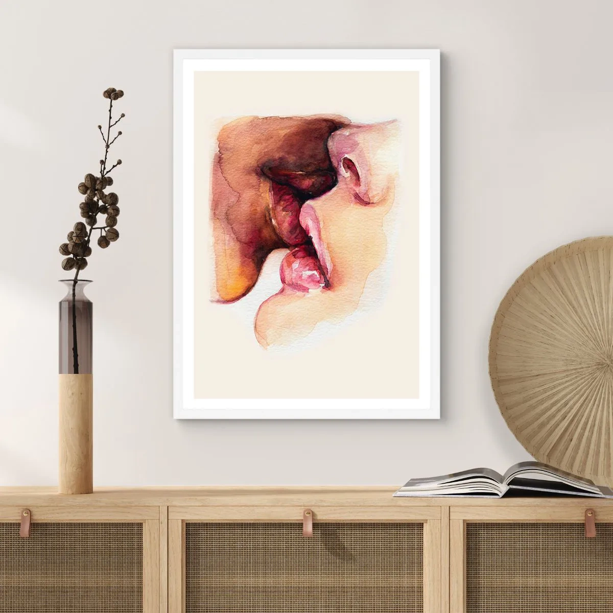 Pôster em moldura branca - Como a noite e o dia, a terra e o céu - 61x91 cm