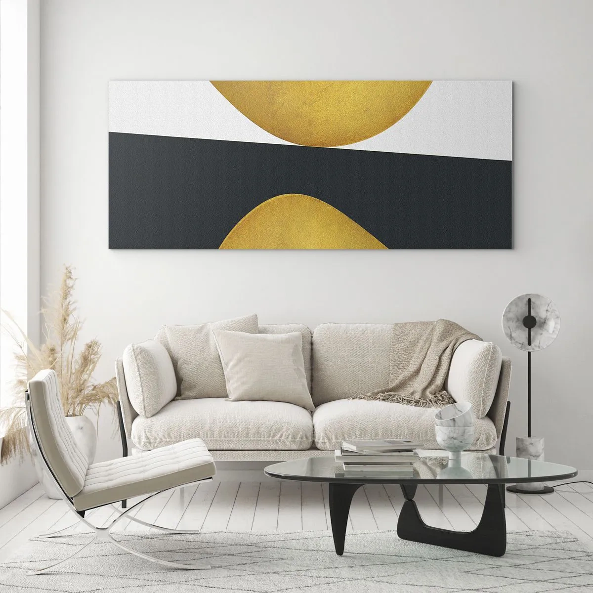 Quadro em vidro - Primeiro: ouro - 100x40 cm