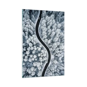 Quadro em vidro - Pelaa floresta no inverno - 80x120 cm