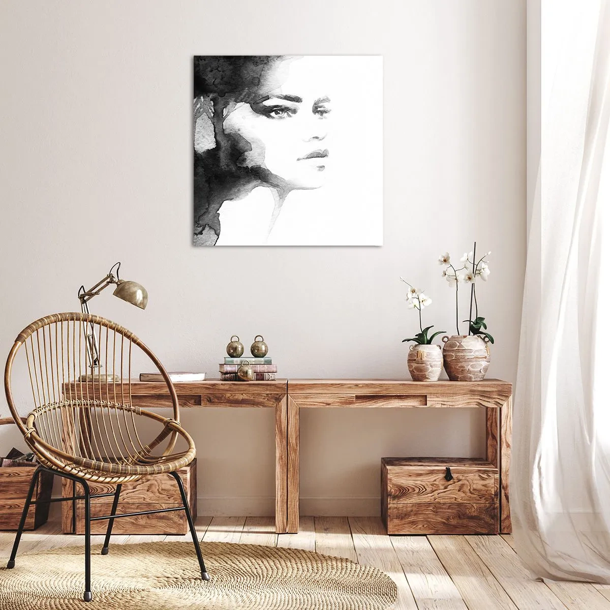 Quadro em tela - Feita de mistério e névoa - 40x40 cm