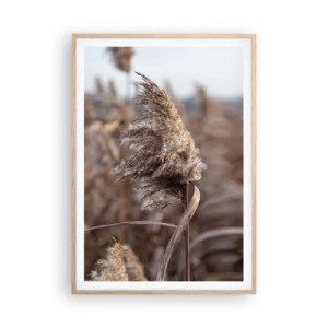 Pôster com moldura de carvalho claro - É hora de voar com o vento - 70x100 cm