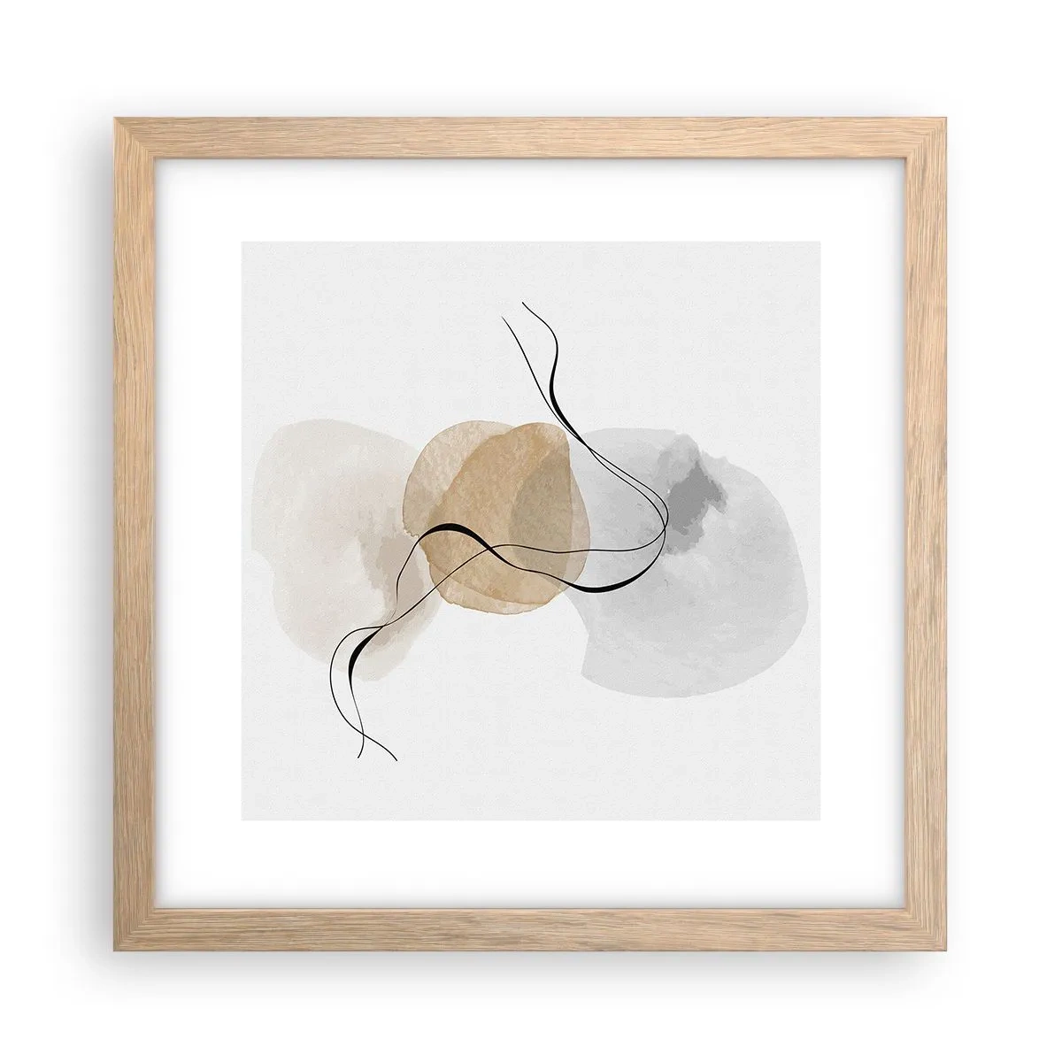 Pôster com moldura de carvalho claro - Contas ao vento - 30x30 cm