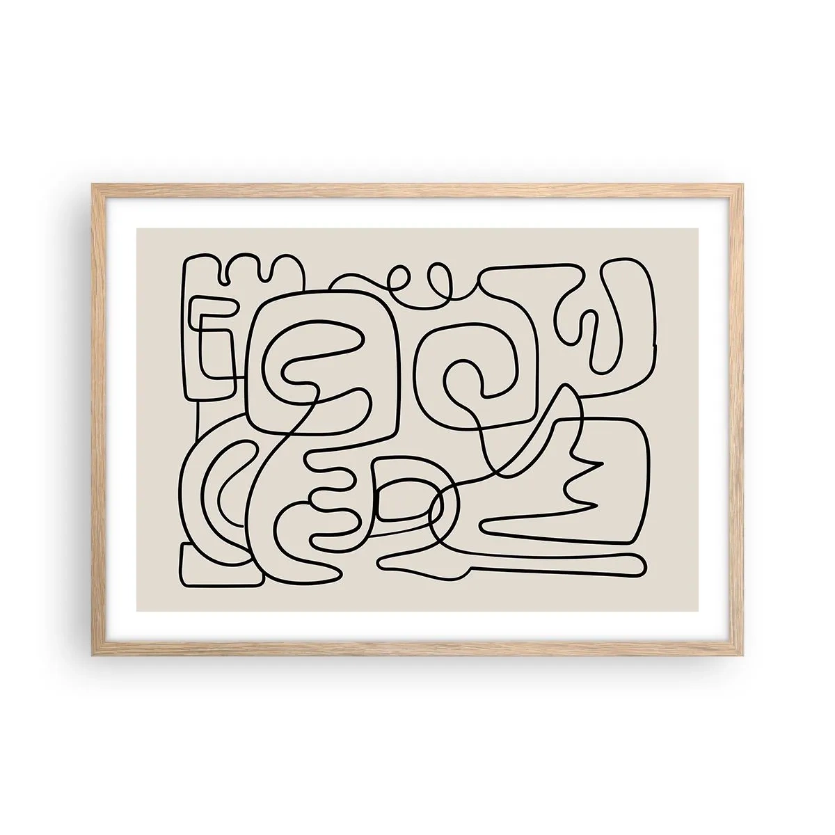 Pôster com moldura de carvalho claro - Na trilha - 70x50 cm