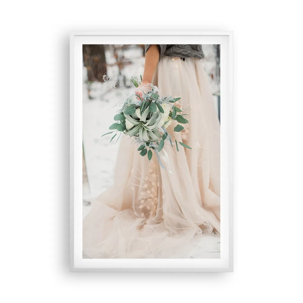 Pôster em moldura branca - E viveram felizes para sempre - 61x91 cm