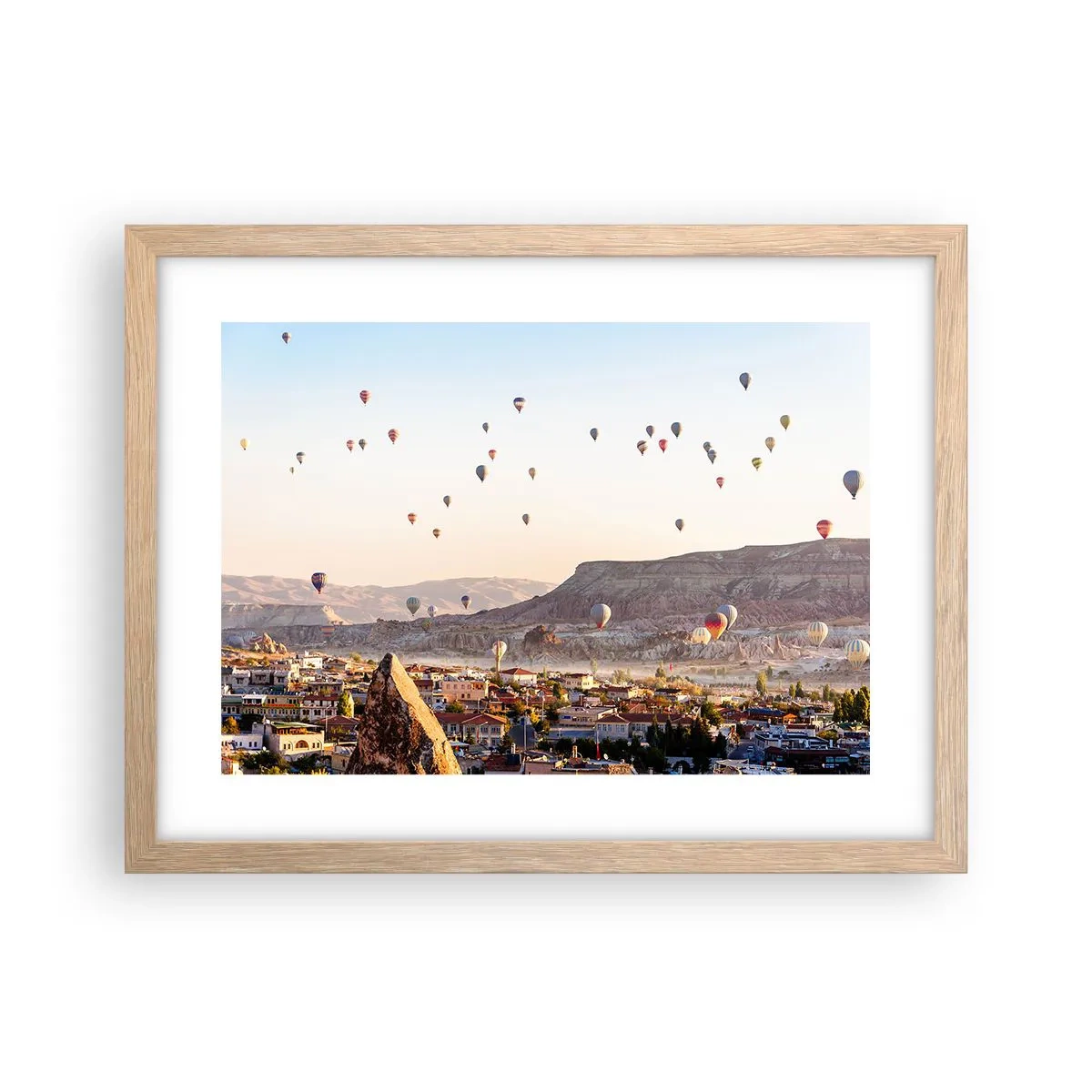 Pôster com moldura de carvalho claro - Como navios no céu - 40x30 cm