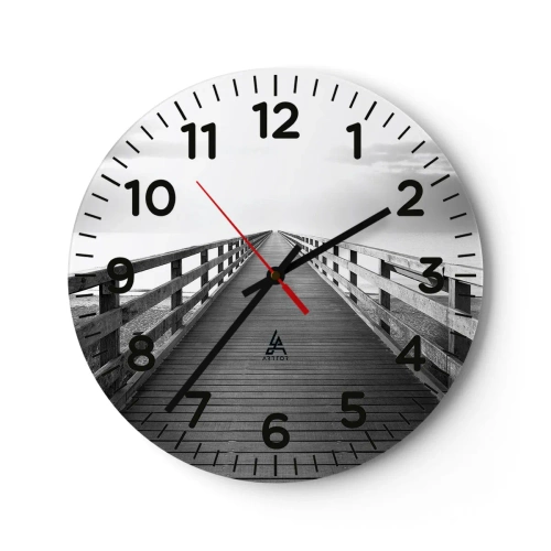 Relógio de parede - Relógio em vidro - Para longe... - 30x30 cm