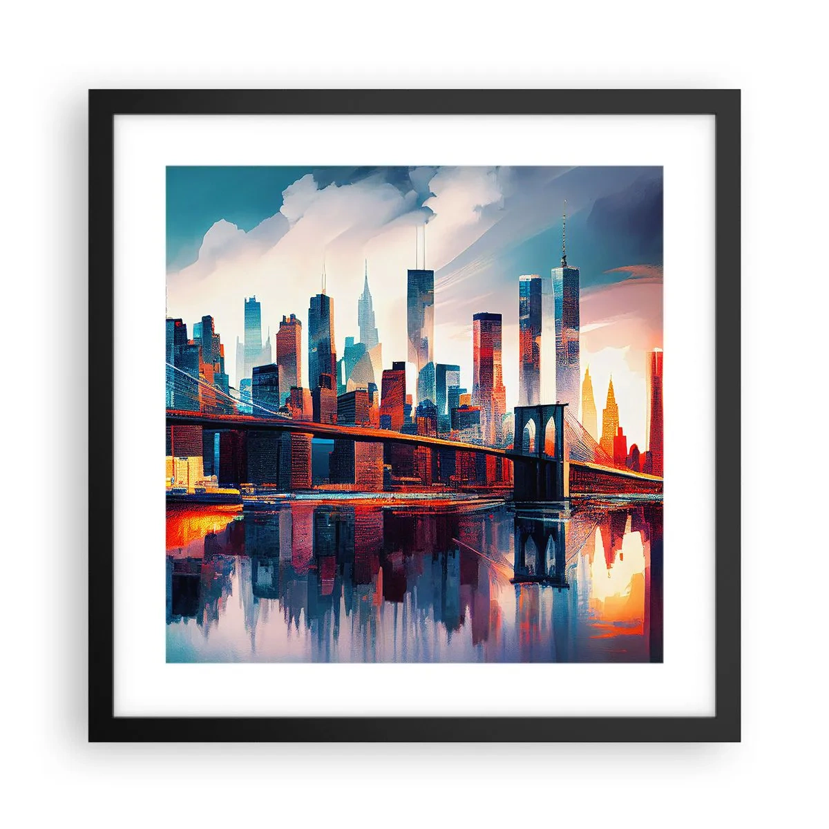 Pôster com moldura preta - Nova York dos sonhos - 40x40 cm