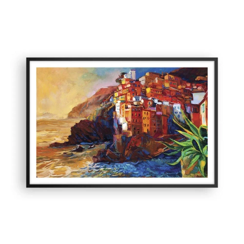 Pôster com moldura preta - Vibrações italianas - 91x61 cm