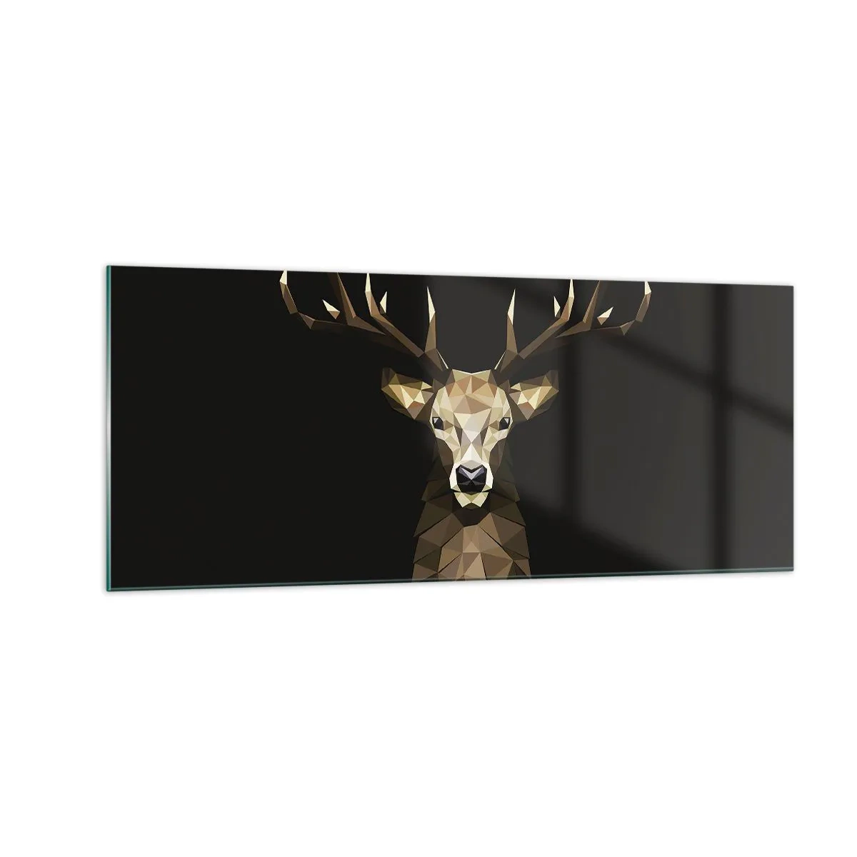 Quadro em vidro - Veado cubista - 100x40 cm