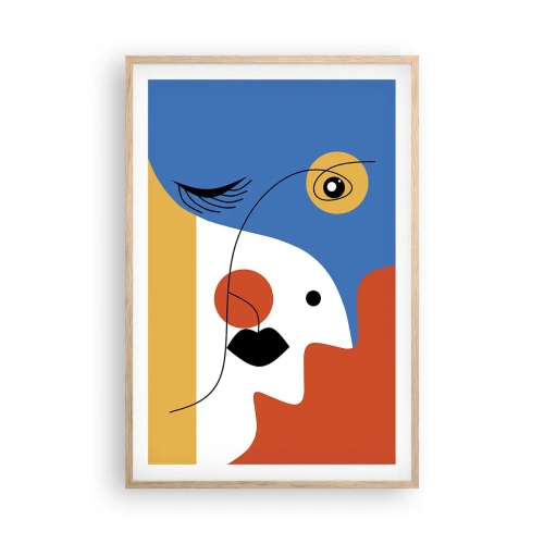 Pôster com moldura de carvalho claro - Retrato desconstruído - 61x91 cm