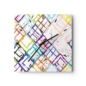 Relógio de parede - Relógio em vidro - Quartos para alugar - 30x30 cm
