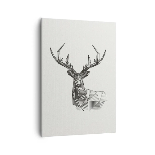 Quadro em tela - Veado em estilo cubista - 50x70 cm