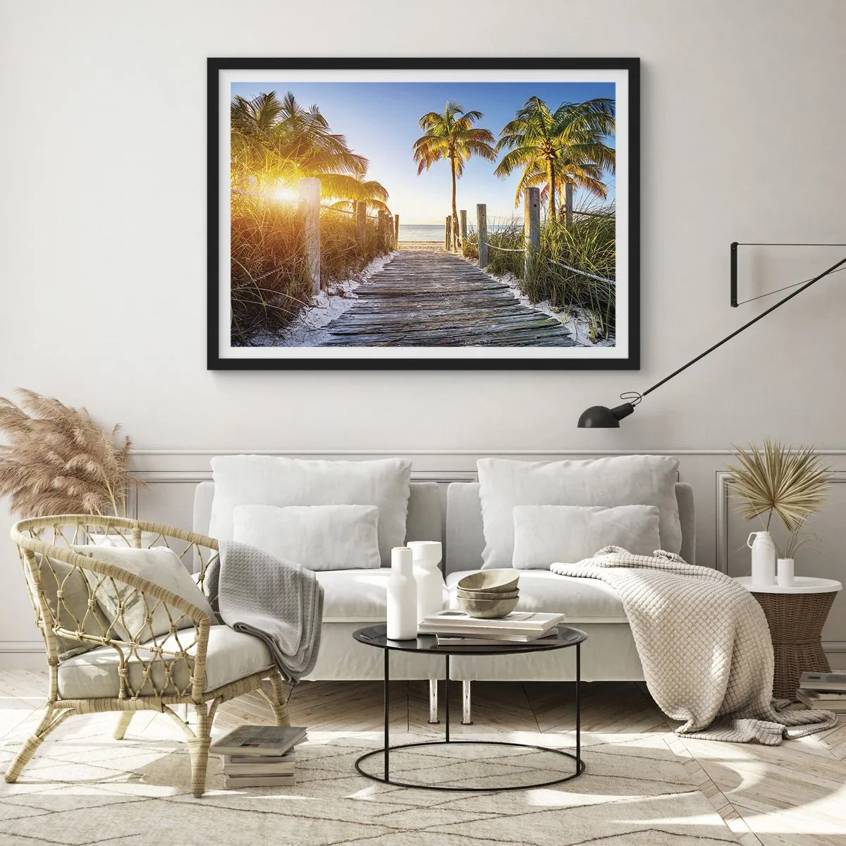 Pôster com moldura preta - Direto para o paraíso - 70x50 cm