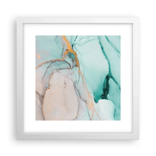 Pôster em moldura branca - Dança das formas e cores - 30x30 cm
