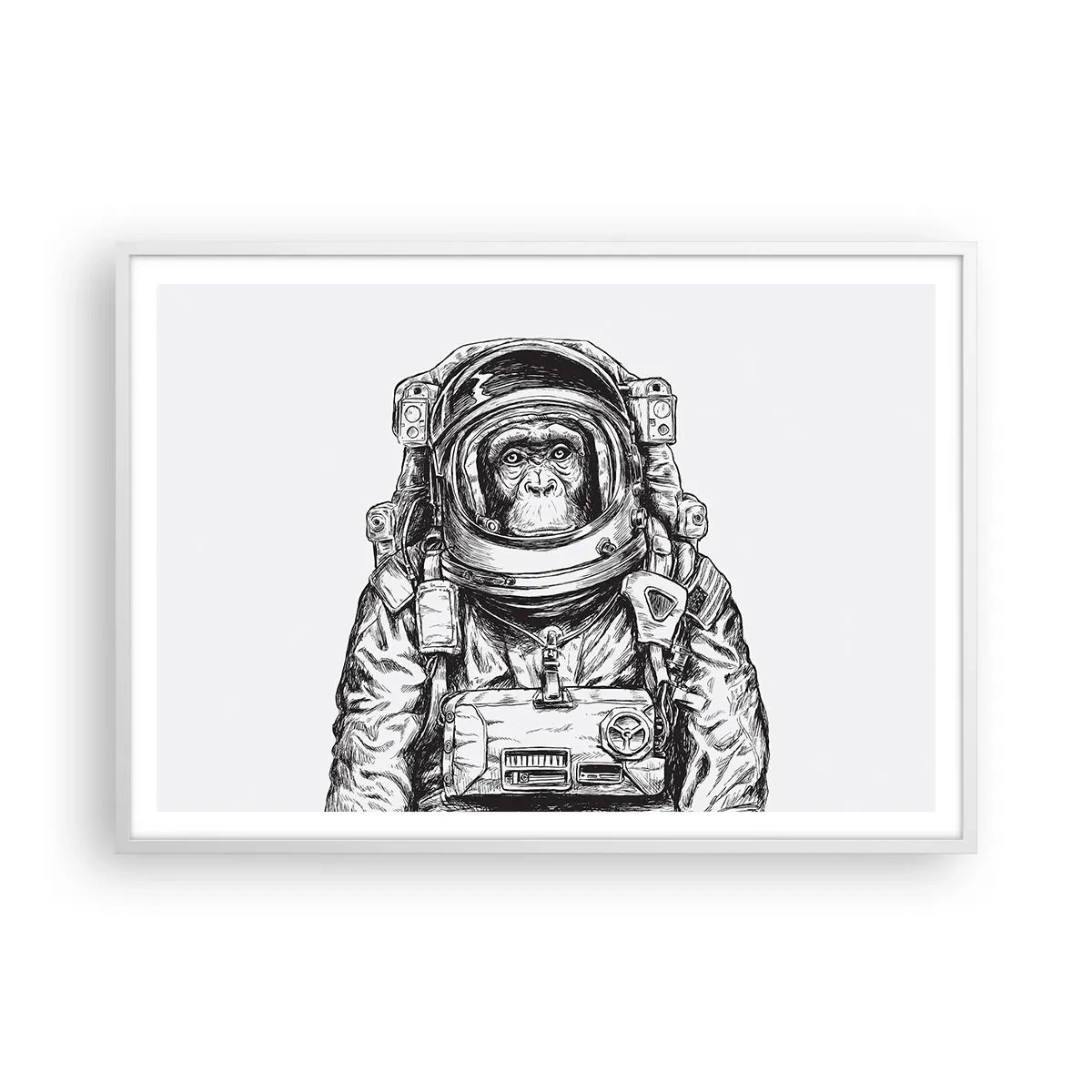 Pôster em moldura branca - Evolução alternativa - 100x70 cm