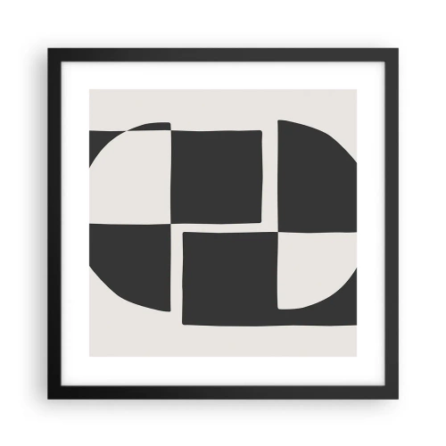 Pôster com moldura preta - Antítese – síntese - 40x40 cm