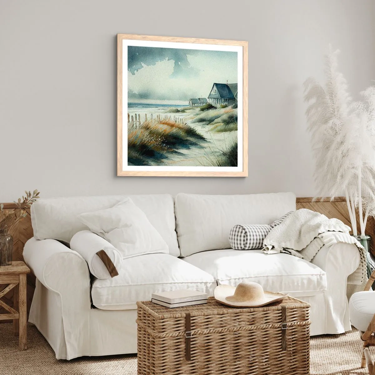 Pôster com moldura de carvalho claro - Longe da agitação - 30x30 cm