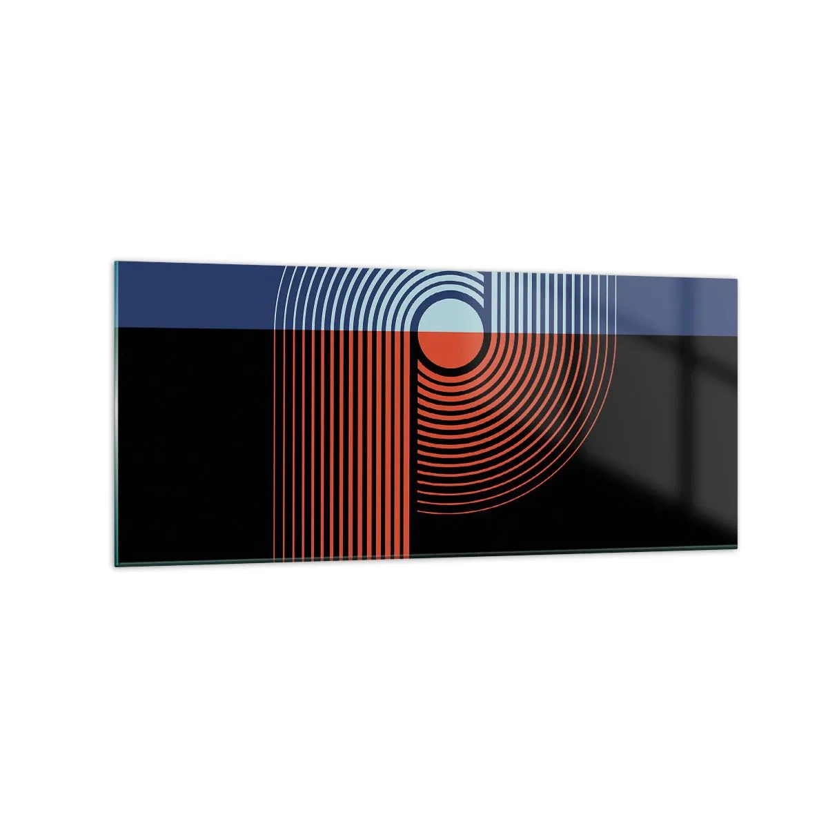 Quadro em vidro - Num abraço geométrico - 120x50 cm