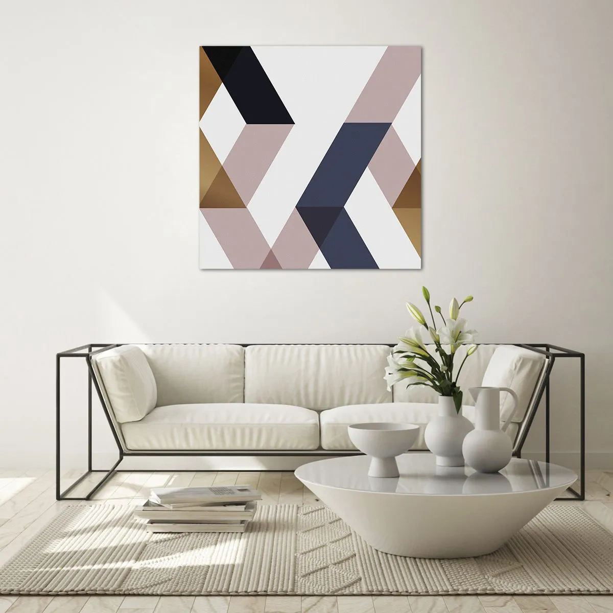 Quadro em vidro - Planos e ângulos - 40x40 cm