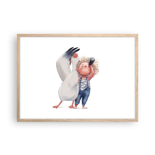 Pôster com moldura de carvalho claro - O itinerário da grande viagem - 70x50 cm