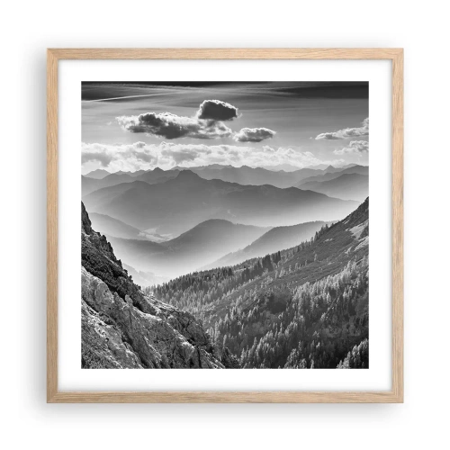 Pôster com moldura de carvalho claro - Até ao horizonte - 50x50 cm