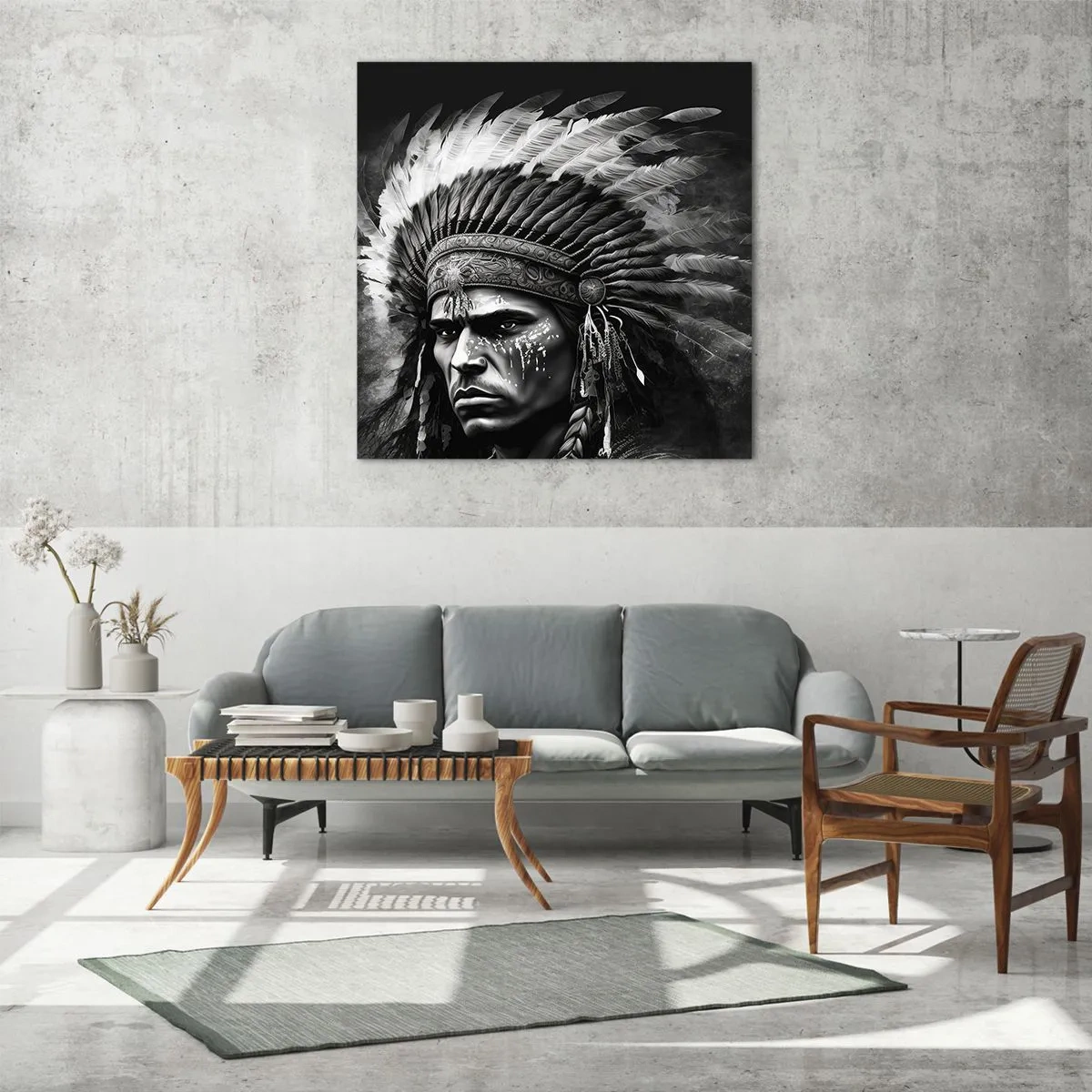 Quadro em vidro - Um líder e um guerreiro - 60x60 cm