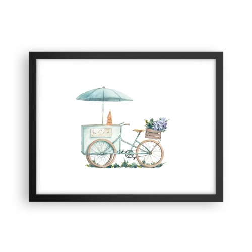 Pôster com moldura preta - Doce lembrança do verão - 40x30 cm