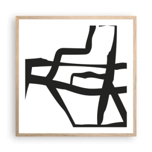 Pôster com moldura de carvalho claro - Projeto preto e branco - 60x60 cm