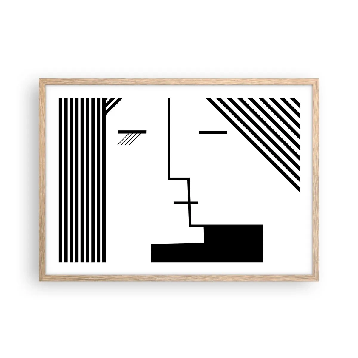 Pôster com moldura de carvalho claro - Apenas um beijo - 70x50 cm