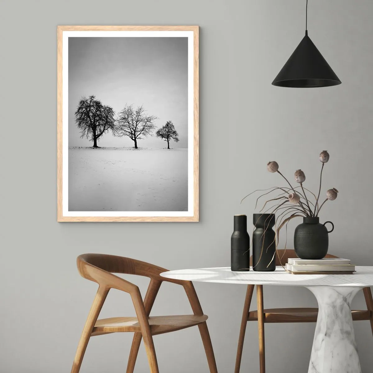 Pôster com moldura de carvalho claro - Com que sonham elas? - 50x70 cm