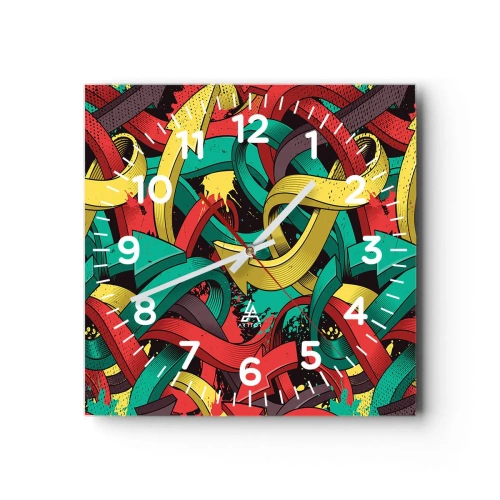 Relógio de parede - Relógio em vidro - Qual o caminho para o destino? - 30x30 cm