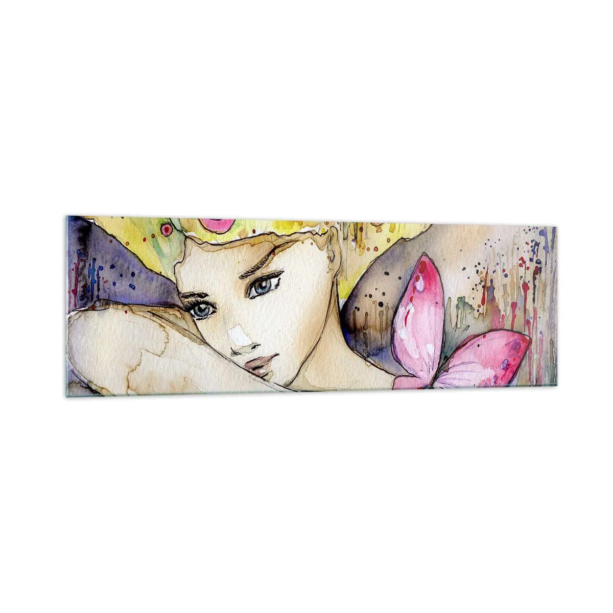 Quadro em vidro - Princesa borboleta - 160x50 cm