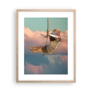 Pôster com moldura de carvalho claro - Diversão nas nuvens - 40x50 cm